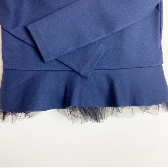 J. Crew Tulle hem peplum top Navy  Size XXS - Picture 4 of 5
